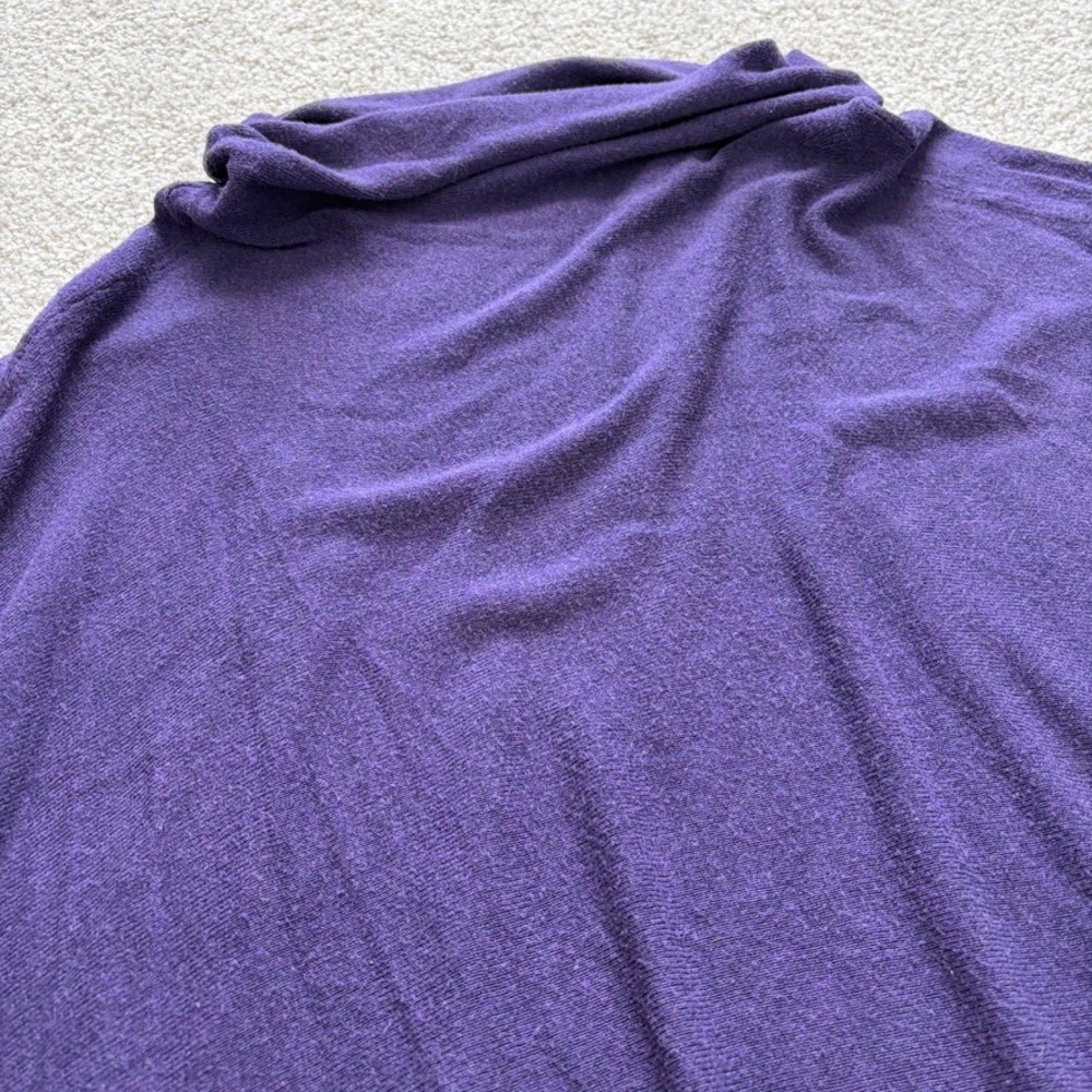 Eileen Fisher Oversized Sweater Womens M Purple Cowl Neck Half Sleeve Relaxed - Picture 2 of 10